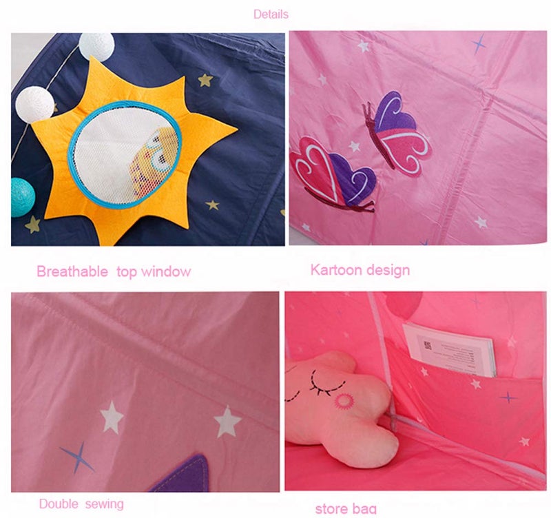 HI SUYI Children's Cabin Bed Tunnel Tent for 90-100cm in Width Loft Bed Bunk Tent,Fabric, Pink, Single - Image 5